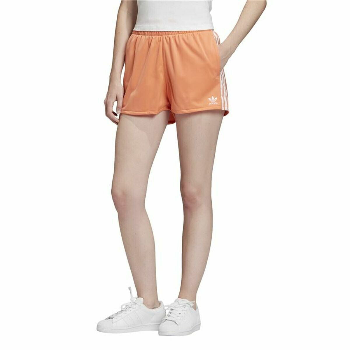 Sports Shorts for Women Adidas 3 Stripes Orange