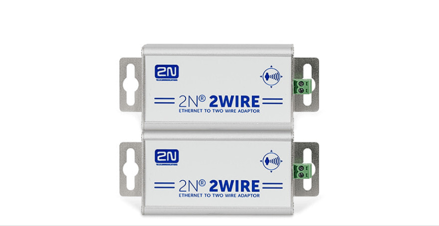 Система контроля доступа 2N Telecommunications 2WIRE-SET OF 2 ADAPTORS, 100 ?, Aluminum, Metallic, 100 - 240 V, 75 mm, 40 mm, 40 mm