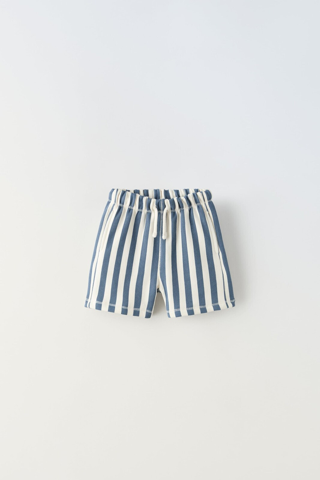 Striped plush jersey bermuda shorts