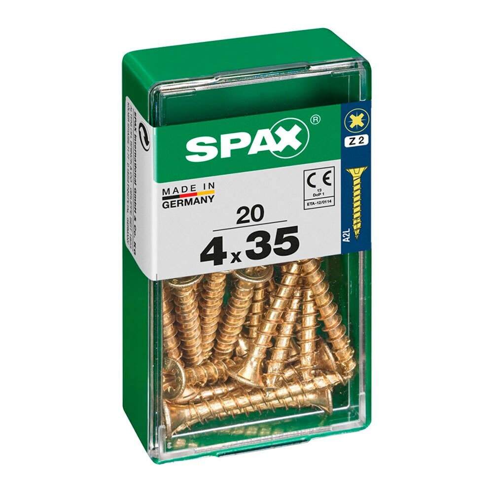 SPAX Yellox 4.0x35 mm Flat Head Wood Screw 20 Units