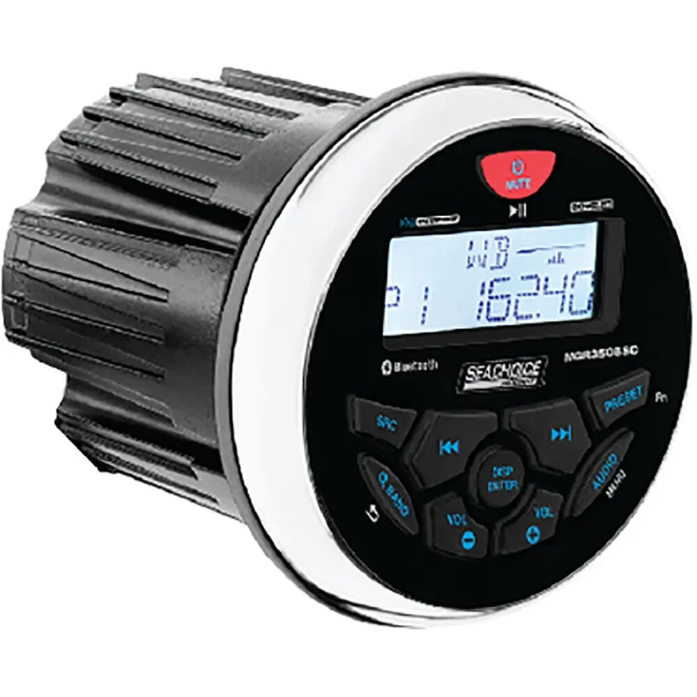 SEACHOICE 50-72104 Bluetooth In-Dash Marine Gauge Stereo Round Face