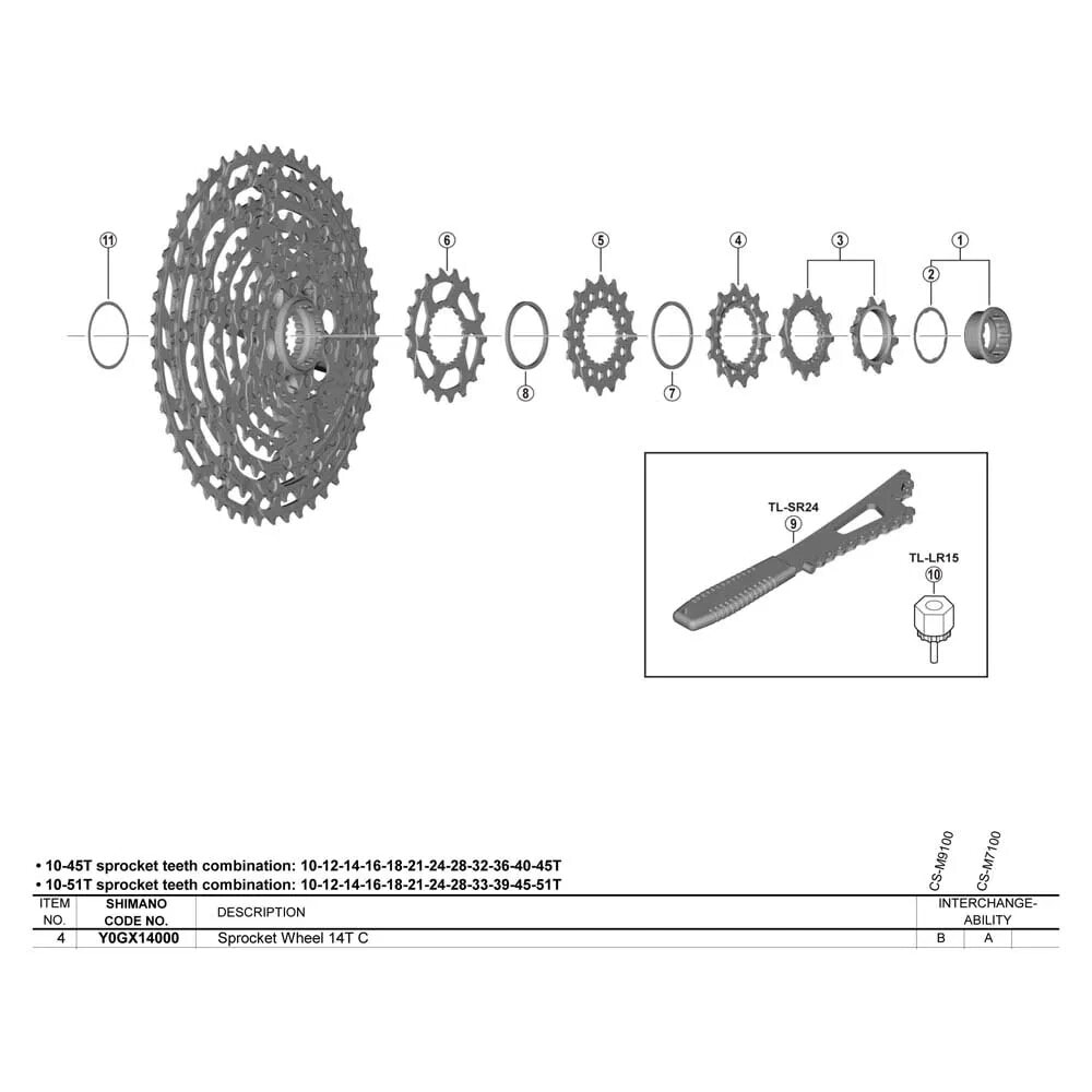 SHIMANO XT CS-M8100 pinion