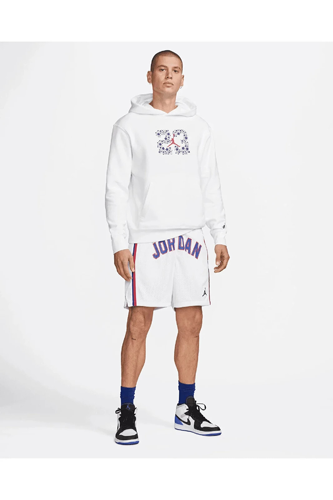 DJ0218-100 Jordan Sport DNA Men's Fleece Hoodie Erkek Beyaz Sweatshirt