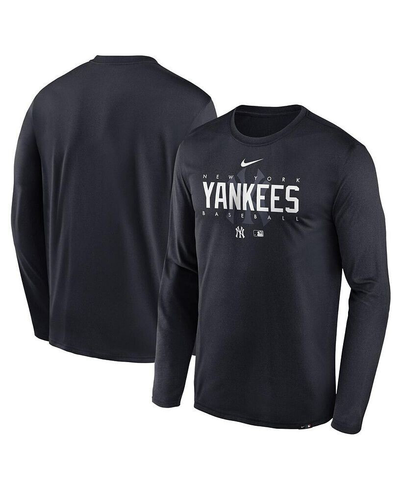 Nike men's Navy New York Yankees Authentic Collection Team Logo Legend Performance Long Sleeve T-shirt