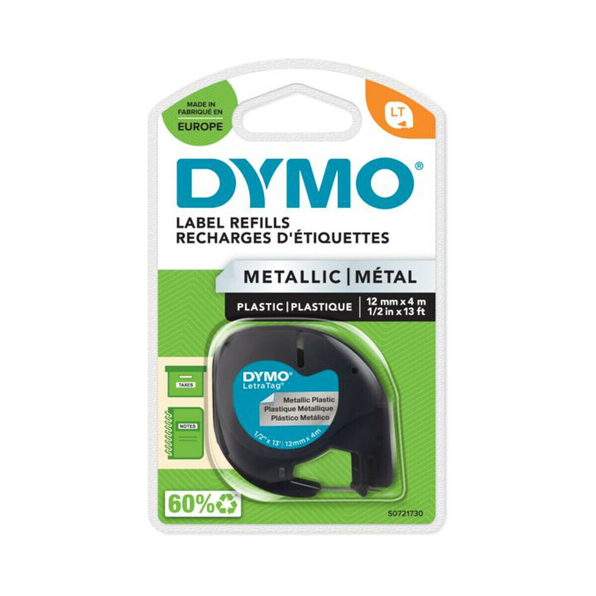 Laminated Tape for Labelling Machines Dymo S0721730 Black