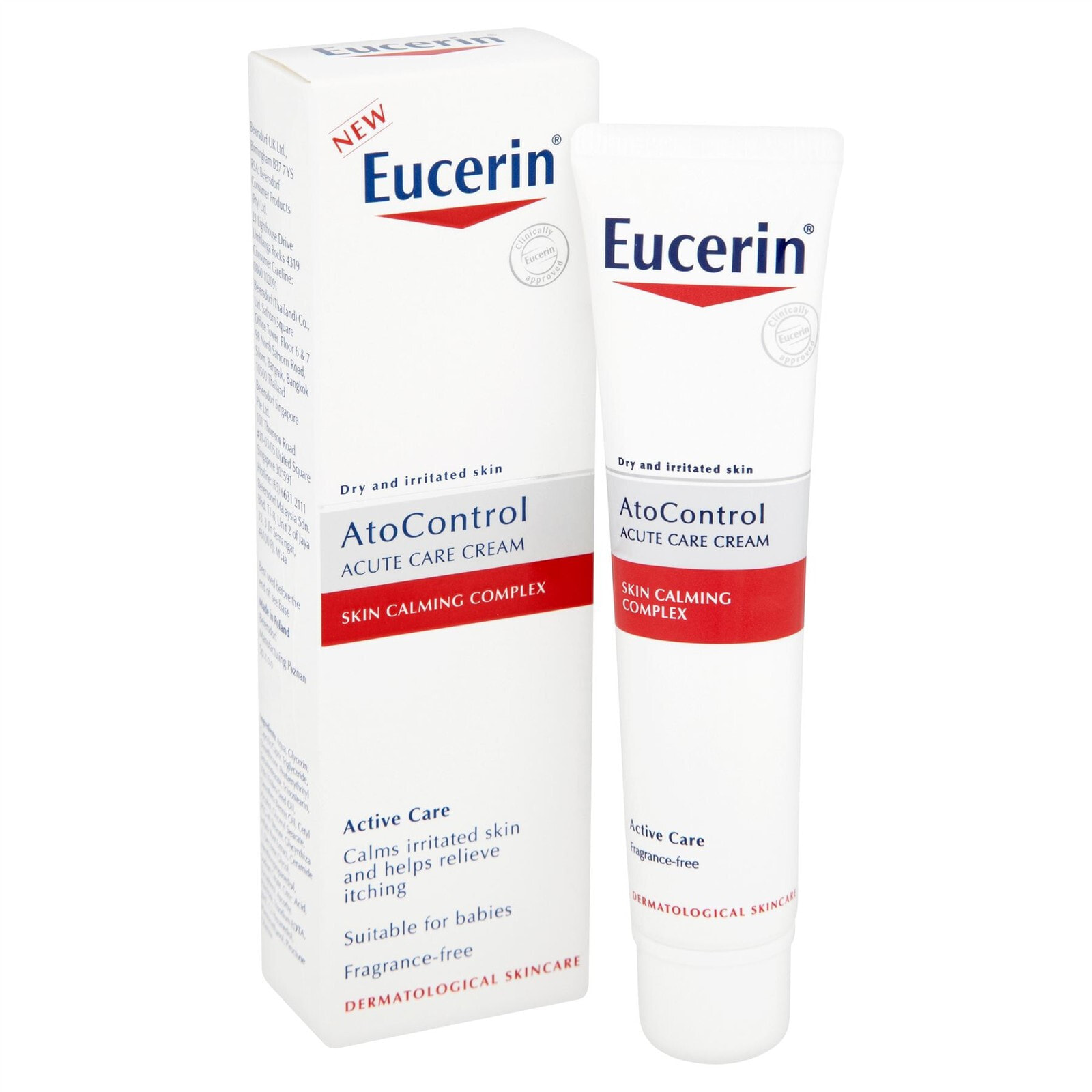 Eucerin  Atopi Control Acute Care Интенсивный успокаивающий крем для сухой и зудящей кожи лица и тела 40 мл