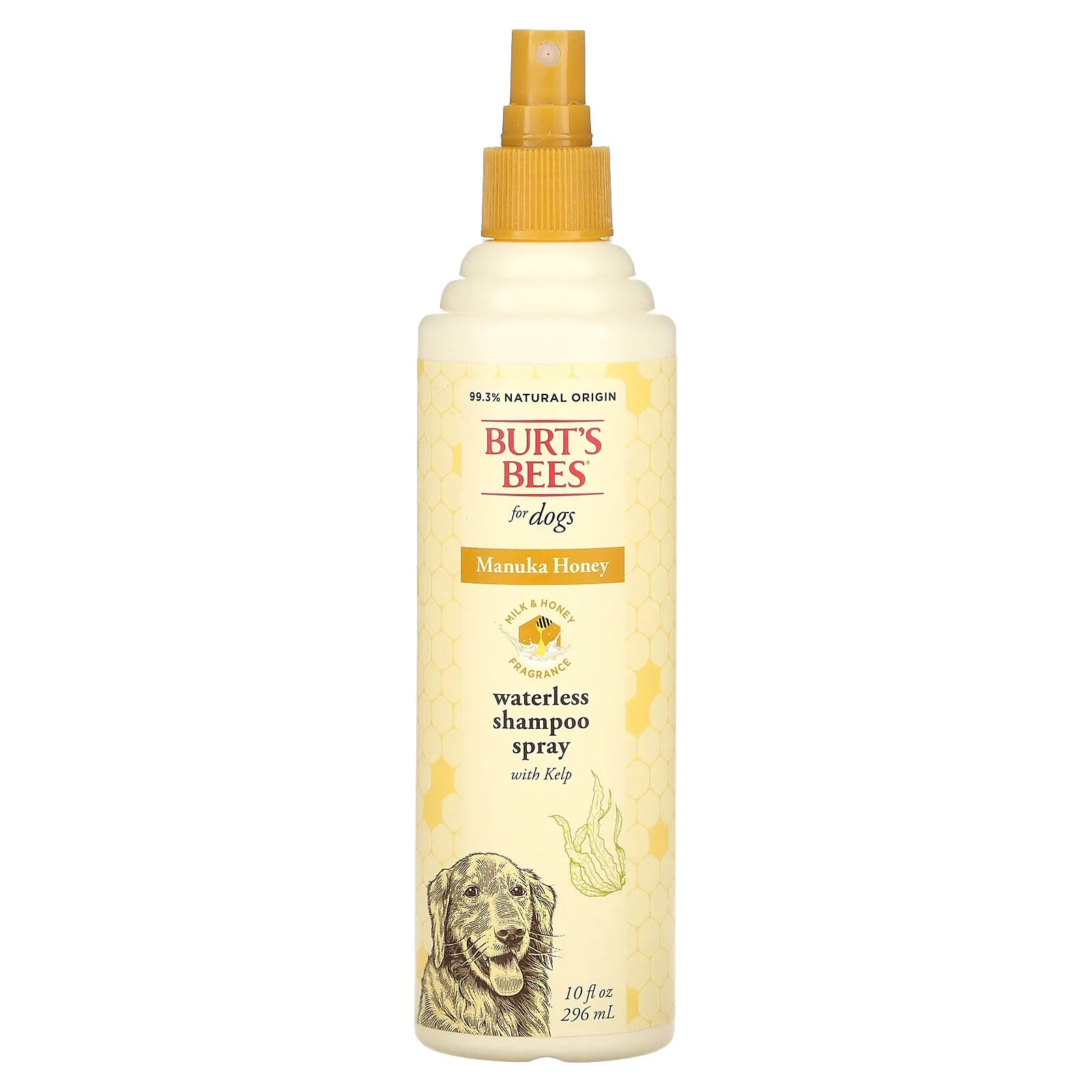 Burt's Bees, Безводный шампунь-спрей Manuka Honey с водорослями, для собак, с молоком и медом, 296 (10 жидк. Унций)