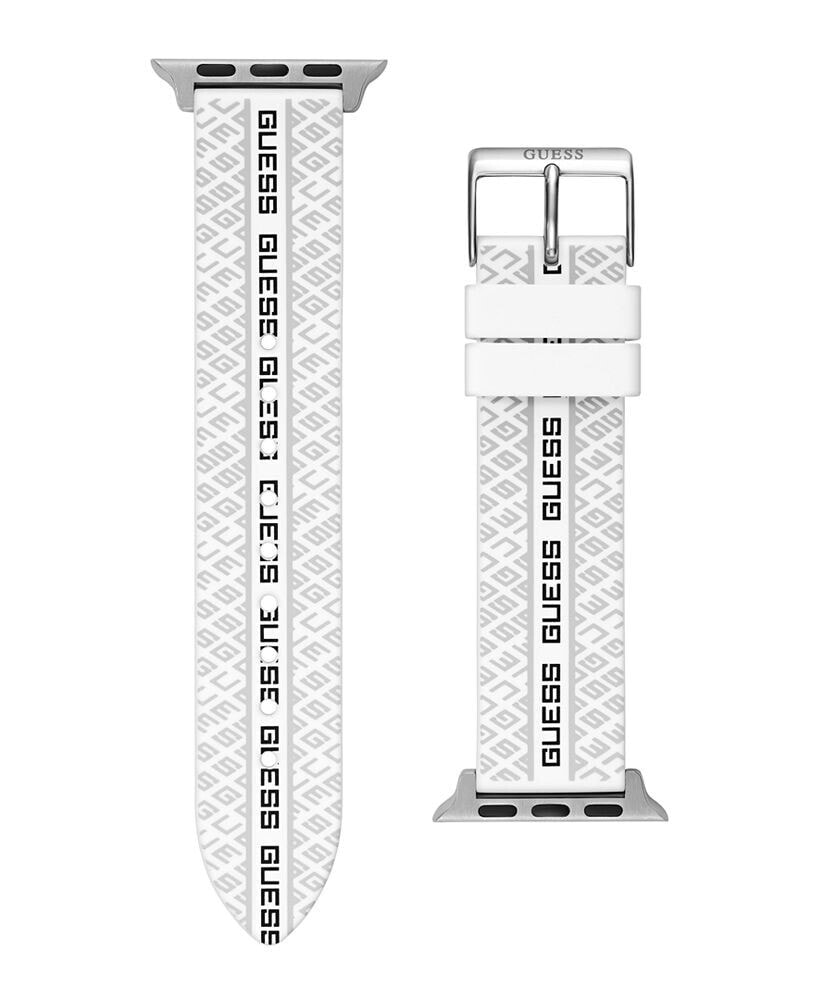 GUESS women's White Silicone Apple Watch Strap 38mm-40mm