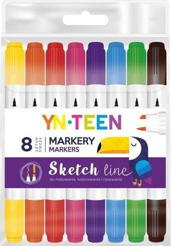 Набор фломастеров для рисования Interdruk Marker Sketch Line 8 kolorów YN TEEN
