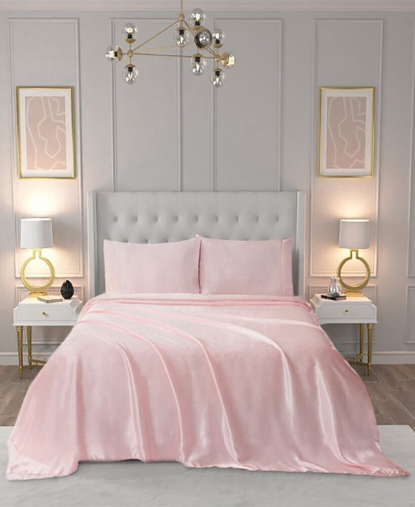 Juicy Couture satin 4 Piece Sheet Set, Full