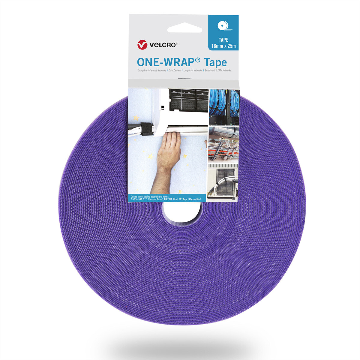 VELCRO One Wrap Band 25м 20мм Фиолетовый VEL-OW64146