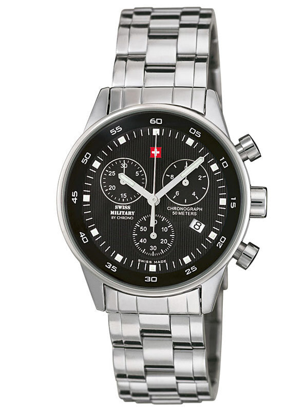 Мужские наручные часы с серебряным браслетом Swiss Military SM34005.01 Ladies-Chronograph 36mm 5 ATM