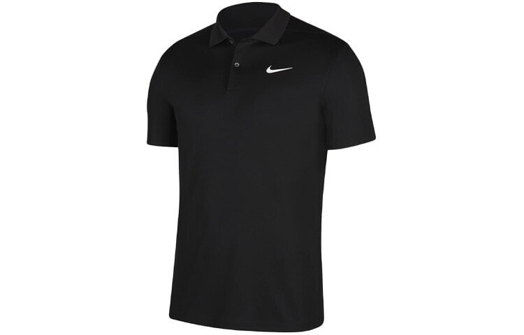 Nike Dri-Fit 修身版型高尔夫翻领短袖Polo衫 男款 黑色 / Поло Nike Dri-Fit BV0359-010