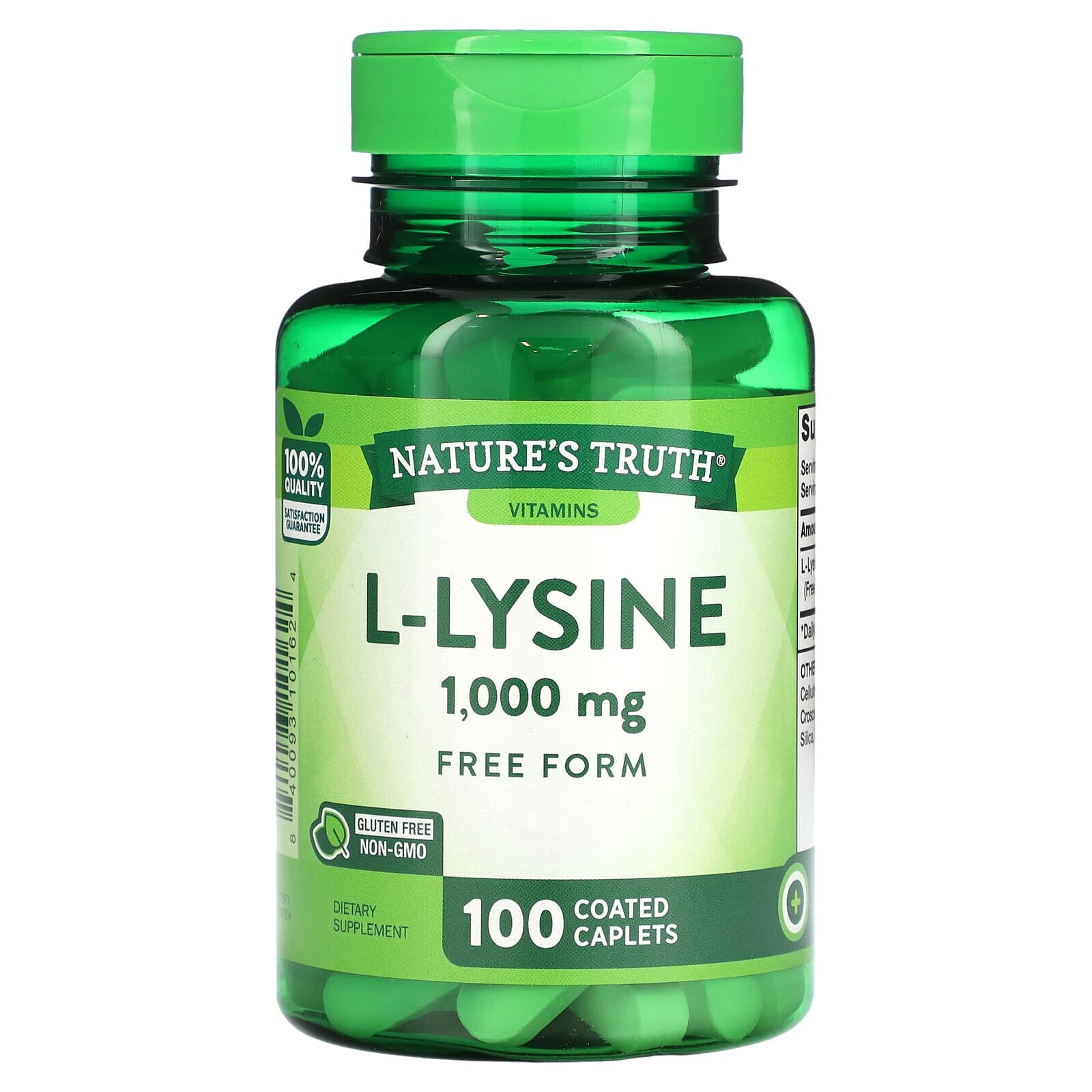 Nature's Truth, L-лизин, 1000 мг, 100 капсул, покрытых оболочкой