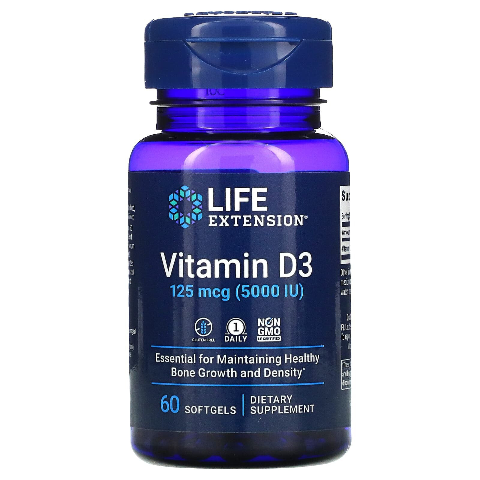 Life Extension, Витамин D3, 25 мкг (1000 МЕ), 90 мягких таблеток