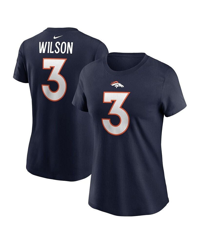 Nike women's Russell Wilson Navy Denver Broncos Player Name and Number T-shirt