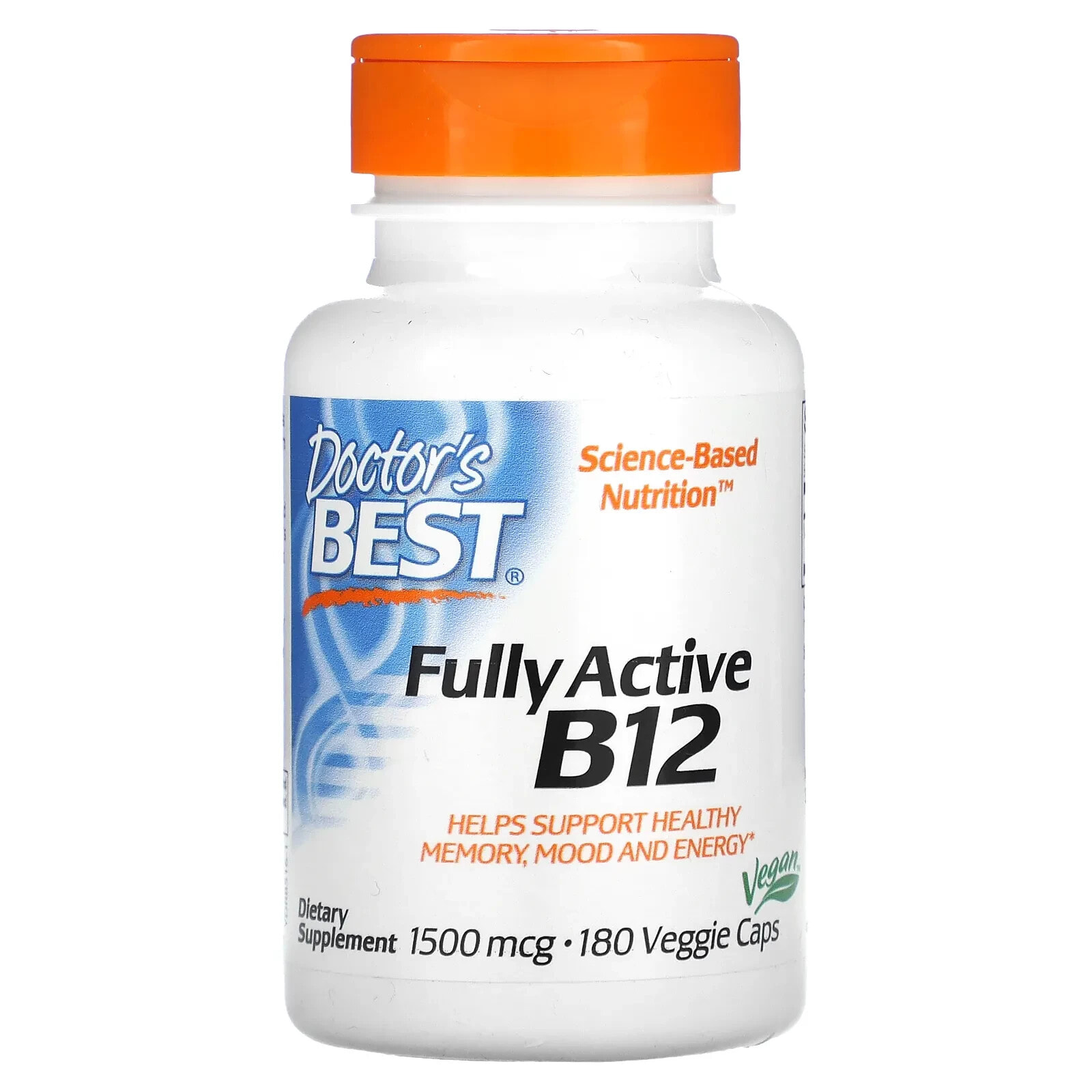 Doctor's Best, Fully Active B12, 1,500 mcg, 60 Veggie Caps