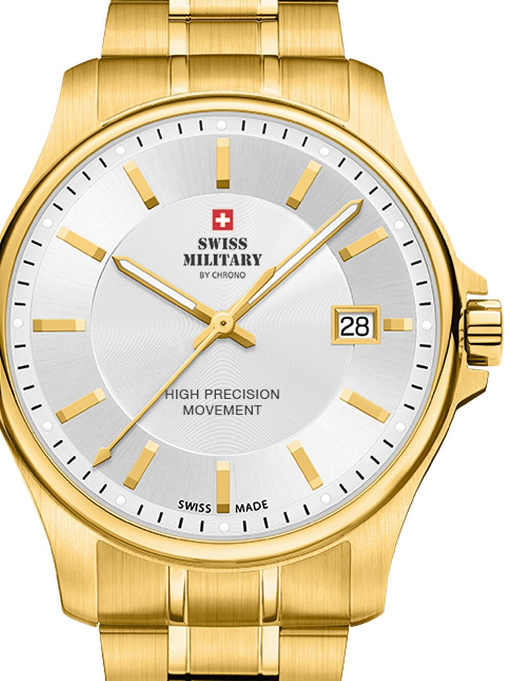 Мужские наручные часы с золотым браслетом Swiss Military SM30200.09 Mens 39mm 5ATM