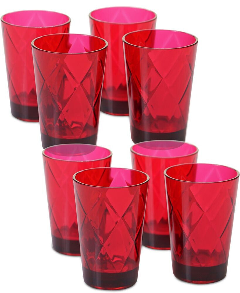 Ruby Diamond Acrylic Set of 8 Glasses