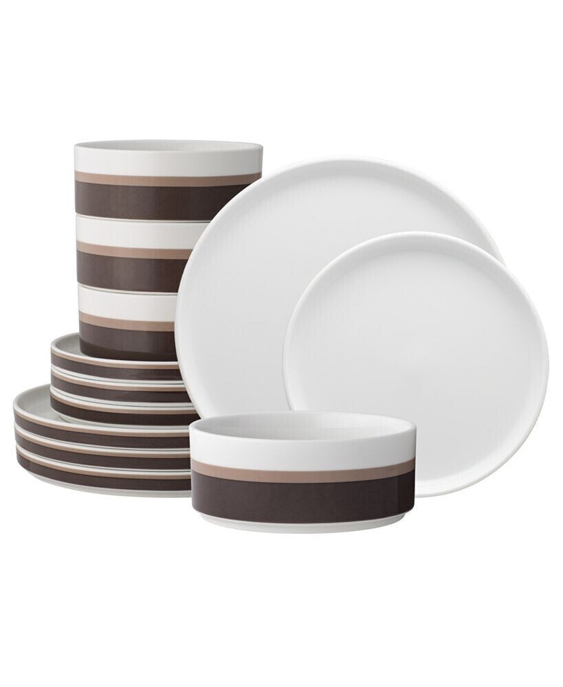 ColorStax Stripe 12 Piece Dinnerware Set