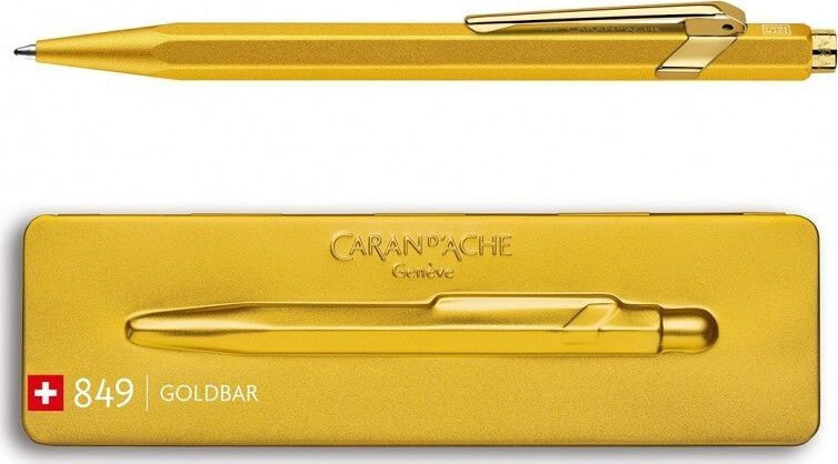 Письменная ручка Caran d`Arche Długopis CARAN D'ACHE 849 Goldbar, M, w pudełku, złoty