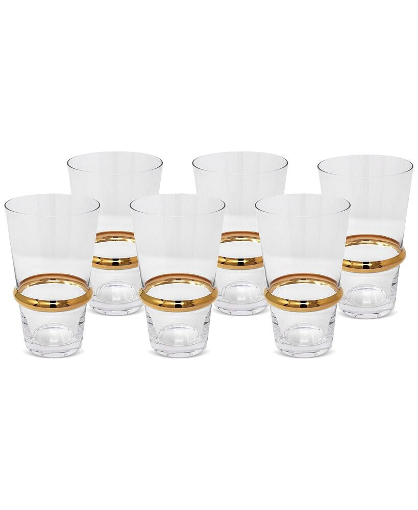 Vivience stripe Highball Glasses, Set of 6