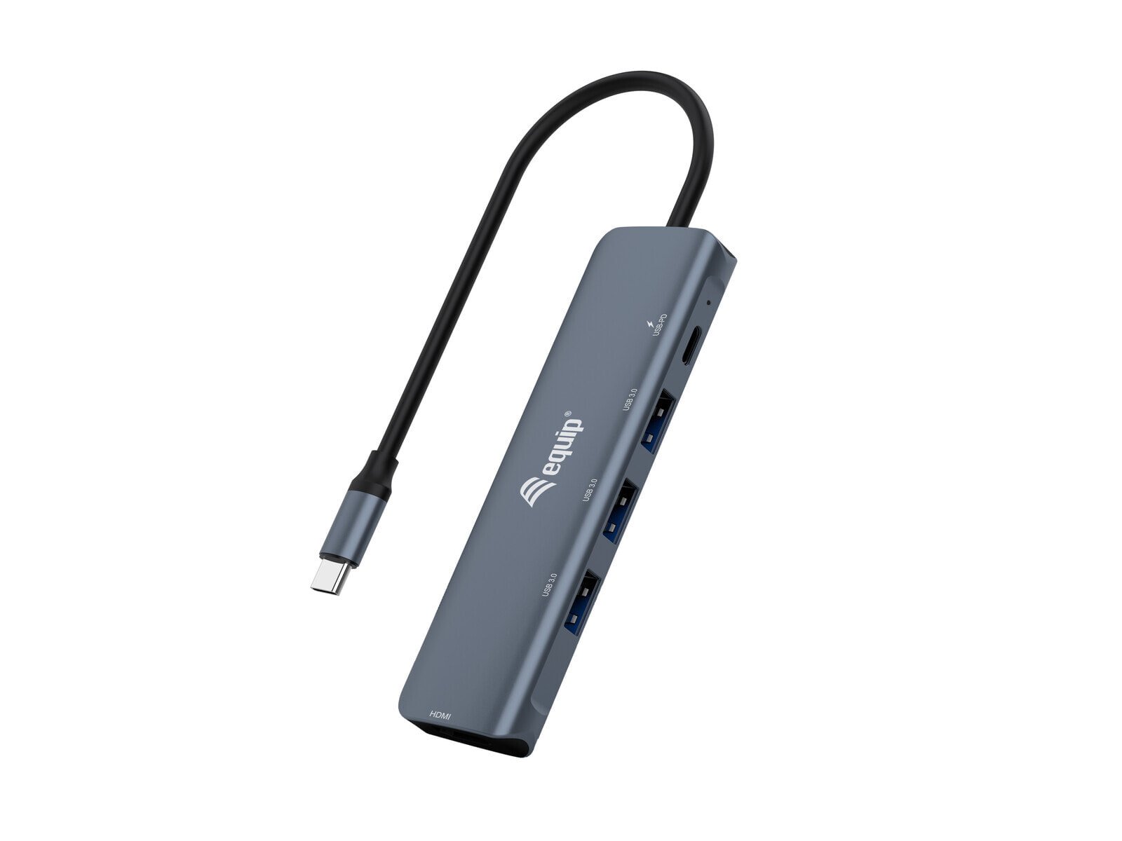 Equip 133487 хаб-разветвитель USB 3.2 Gen 1 (3.1 Gen 1) Type-C 5000 Мбит/с Черный, Серый