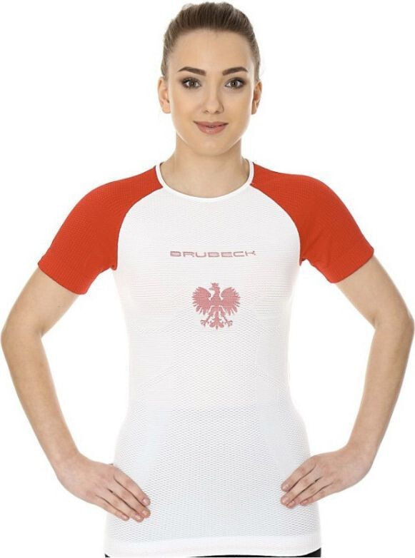 Женская спортивная футболка или топ Brubeck Koszulka damska 3D Husar PRO z krótkim rękawem biało-czerwona r.M (SS12110)