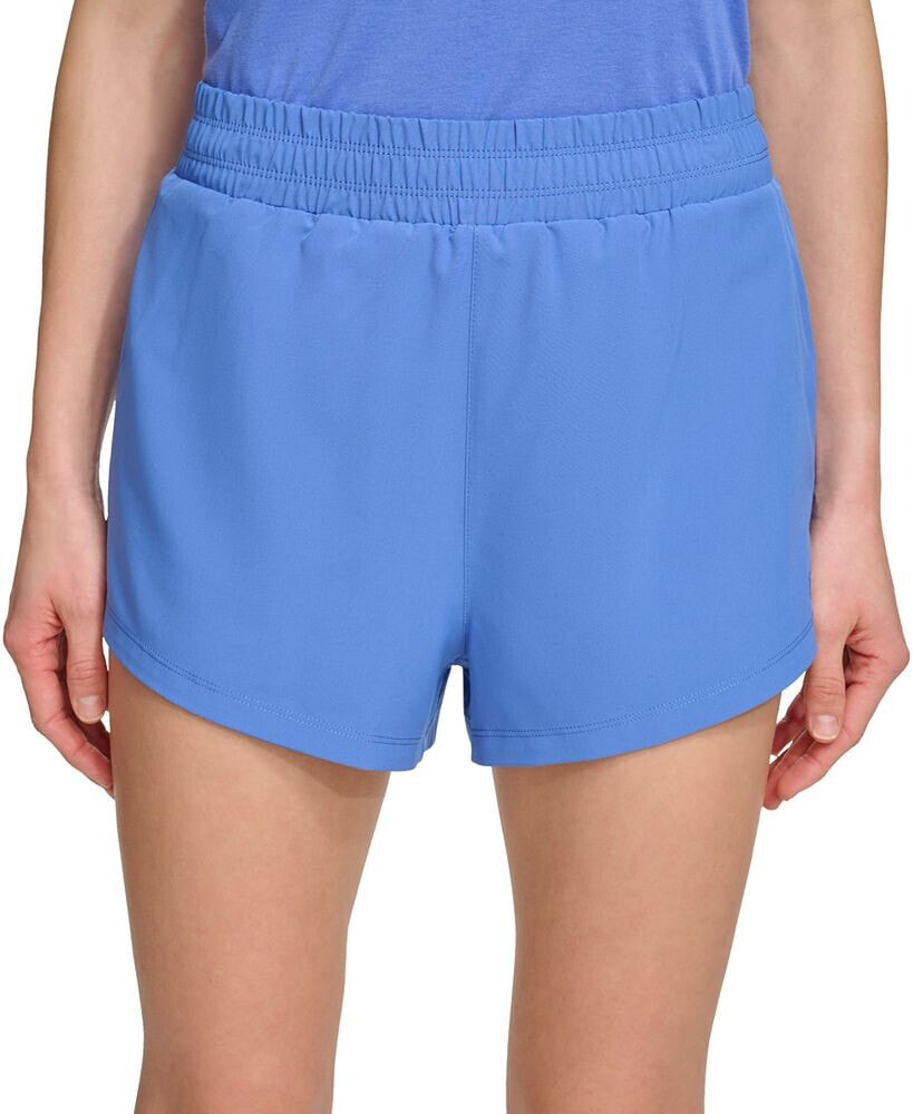 DKNY women's Solid Double-Layer Training Shorts