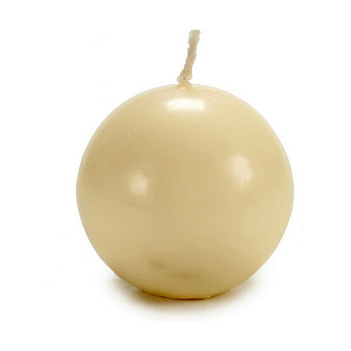 Candle Ball Cream Wax (7,5 x 7,5 x 7,5 cm) (4 Units)