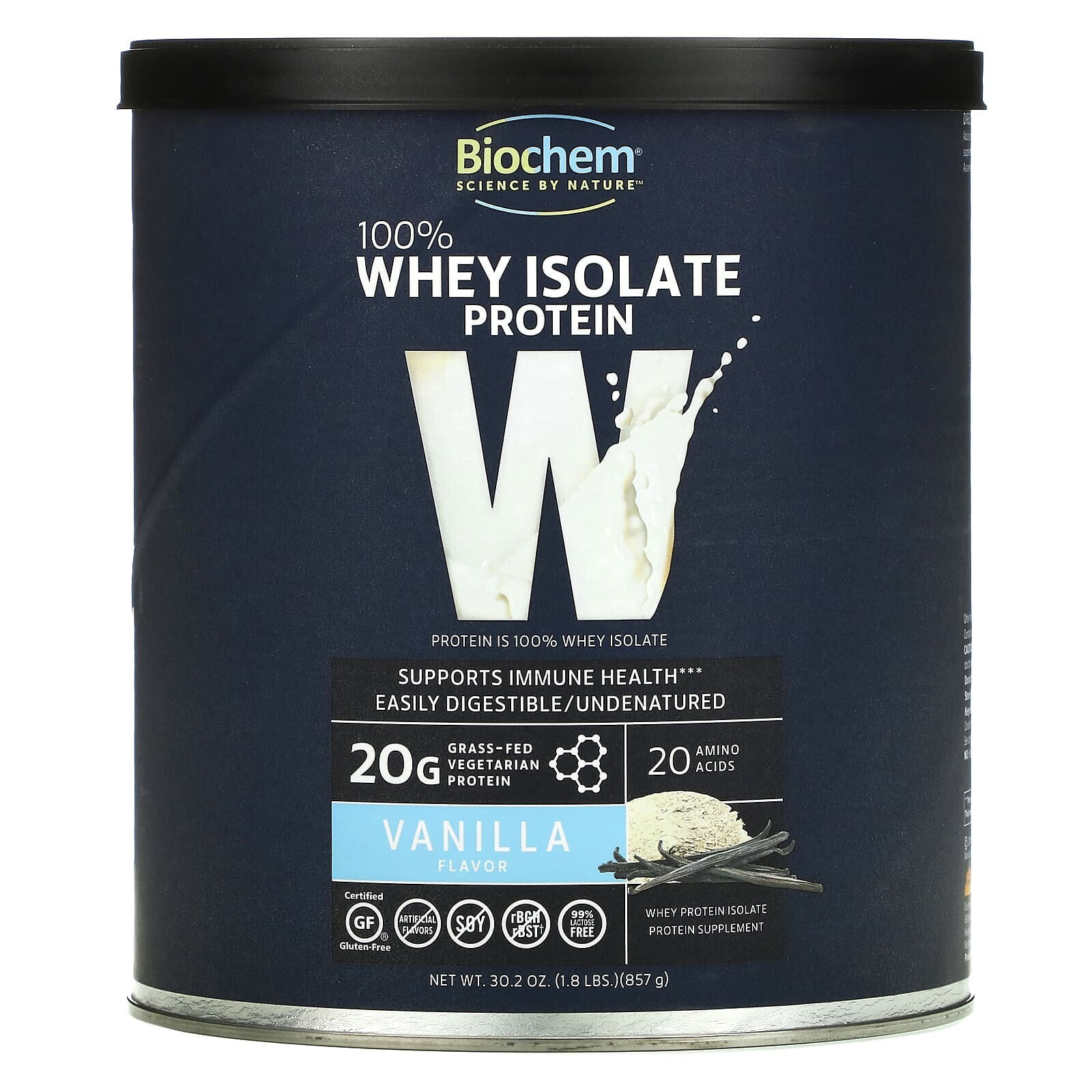 100% Whey Isolate Protein Powder, Vanilla, 1.8 lbs (857 g)