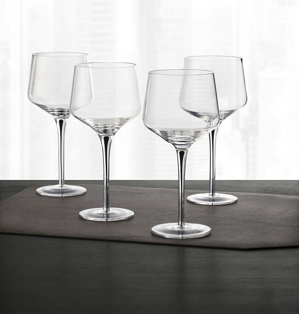 Hotel Collection set of 4 Black-Cased Stem Wine Glasses, Created for Macy's
