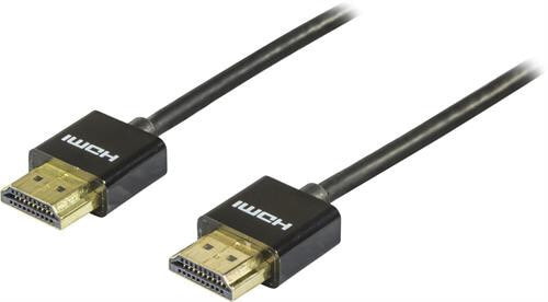 Deltaco HDMI-1092 - 2 m - HDMI Type A (Standard) - HDMI Type A (Standard) - 3840 x 2160 pixels - 18.6 Gbit/s - Black