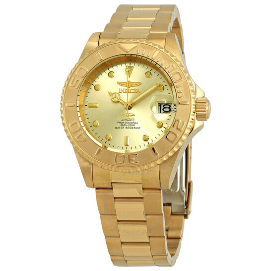Мужские наручные часы с золотым браслетом  Invicta Pro Diver Automatic Gold Dial Mens Watch 9010OB