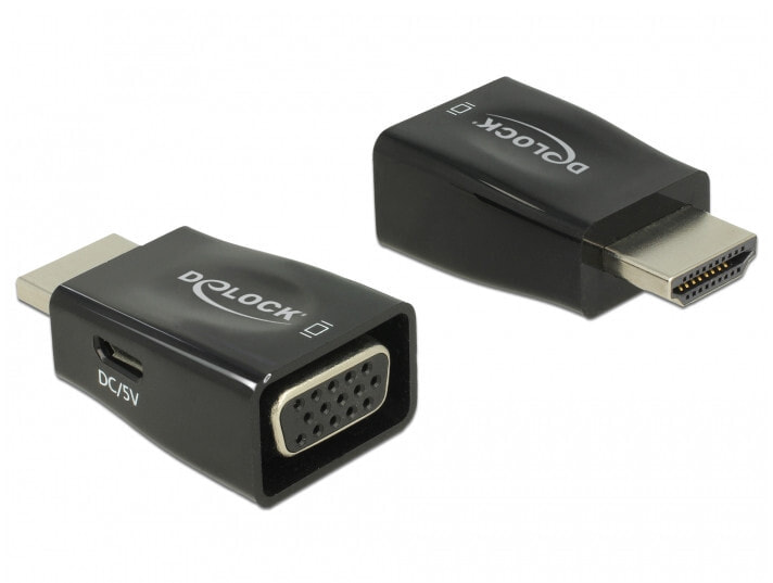 DeLOCK 65902 кабельный разъем/переходник HDMI A VGA Черный
