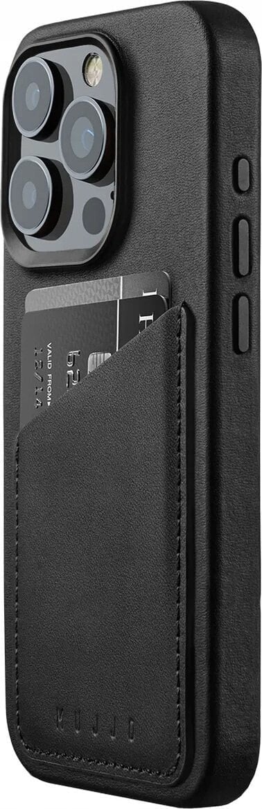 Troubadour Goods Limited Mujjo Full Leather Wallet Case - etui skórzane do iPhone 15 Pro kompatybilne z MagSafe (black)