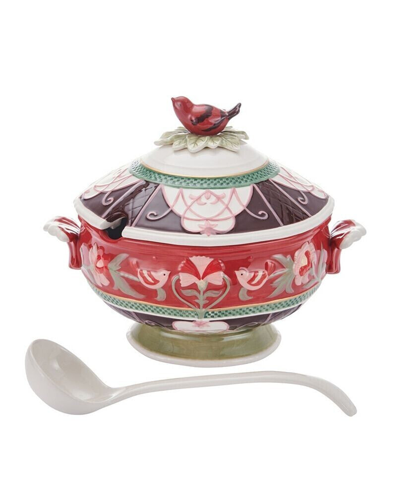Fitz and Floyd chalet Soup Tureen with Ladle, Set of 2