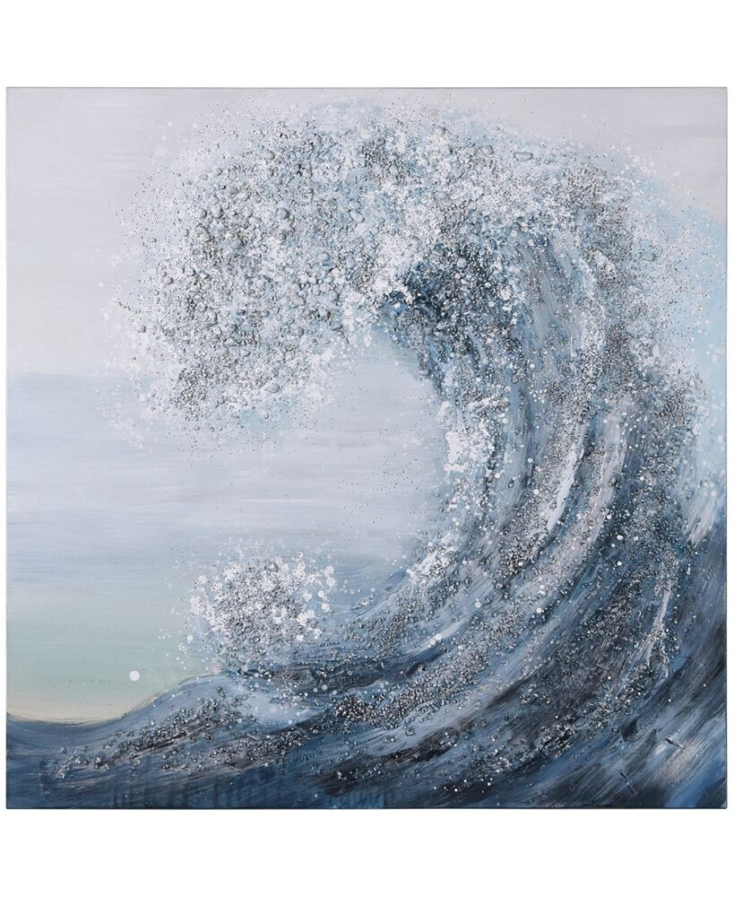 Empire Art Direct crystal Wave Textured Metallic Hand Painted Wall Art by Martin Edwards, 36