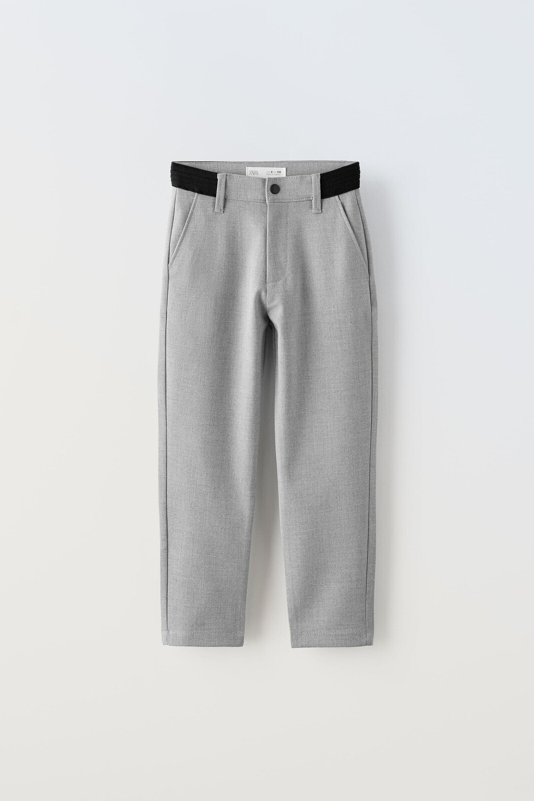 Trousers with ribbed waistband