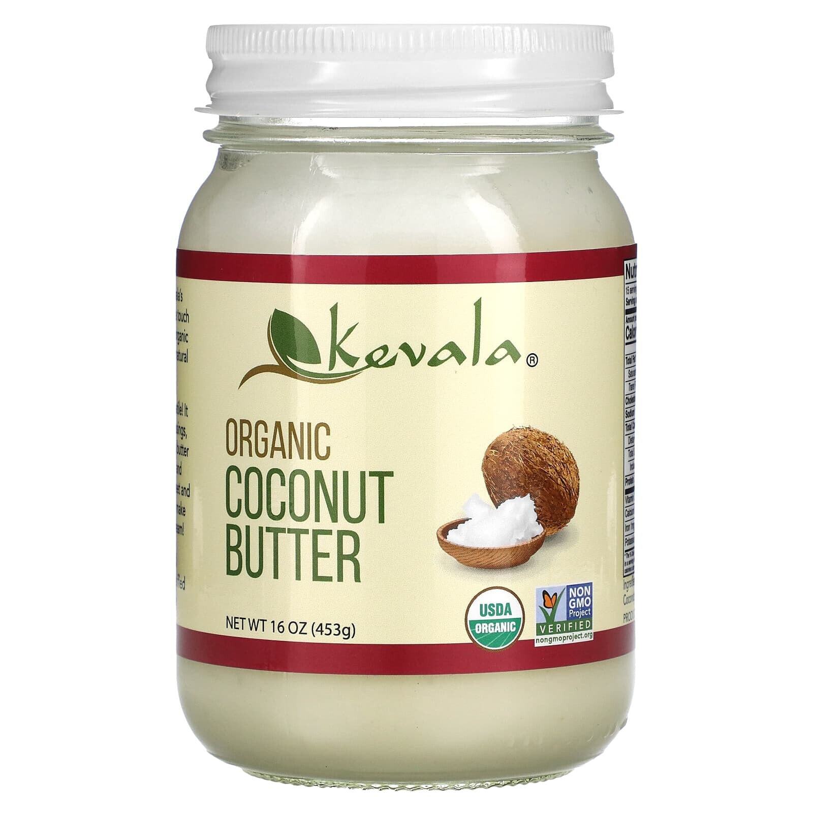 Kevala, Органическое кокосовое масло, 16 унций (453 г)