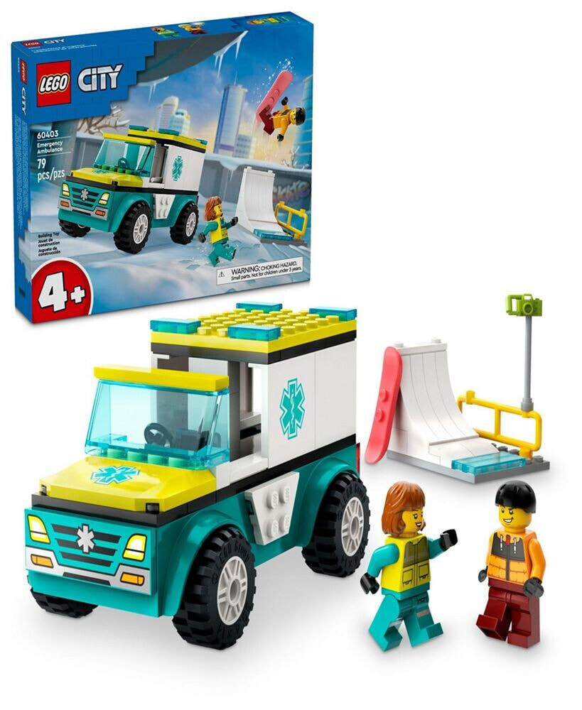 LEGO® city Emergency Ambulance and Snowboarder 60403, 79 Pieces