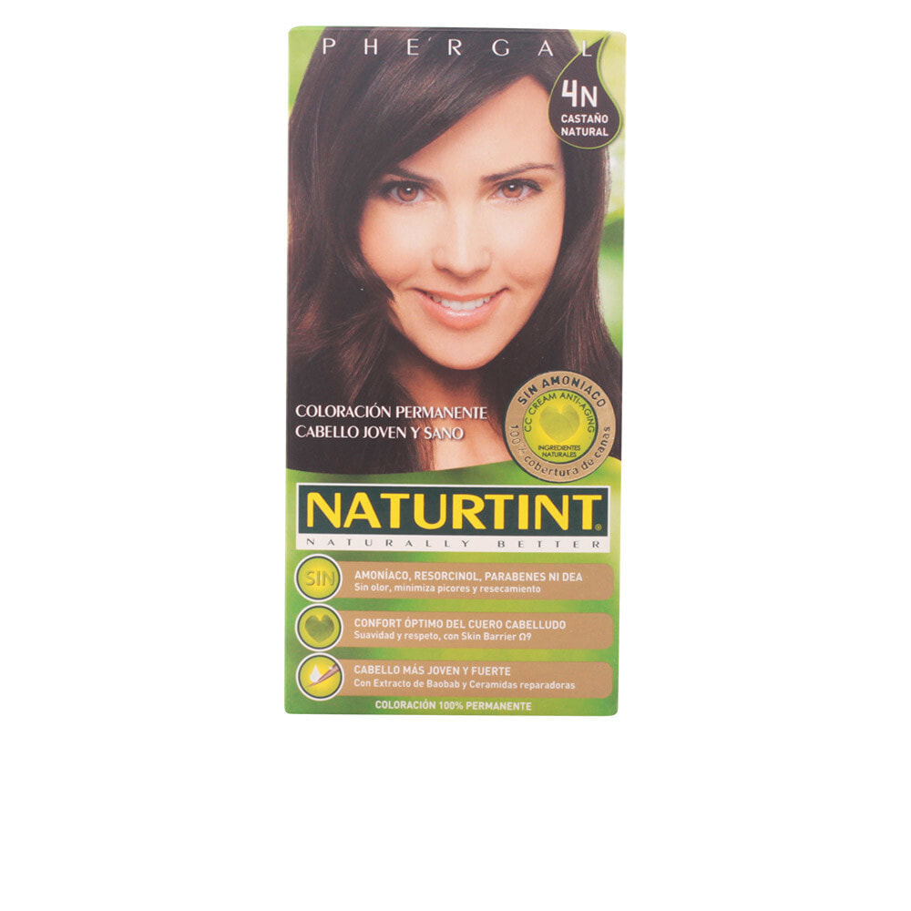 Naturtint Permanent Hair Color No.4N Natural Chestnut Восстанавливающая перманентная краска для волос без аммиака, оттенок натуральный каштановый
