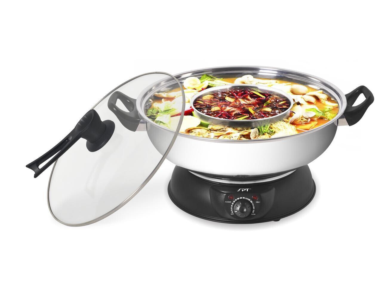 Sunpentown SS-303 Electric Shabu Shabu Pot (2 Compartments)