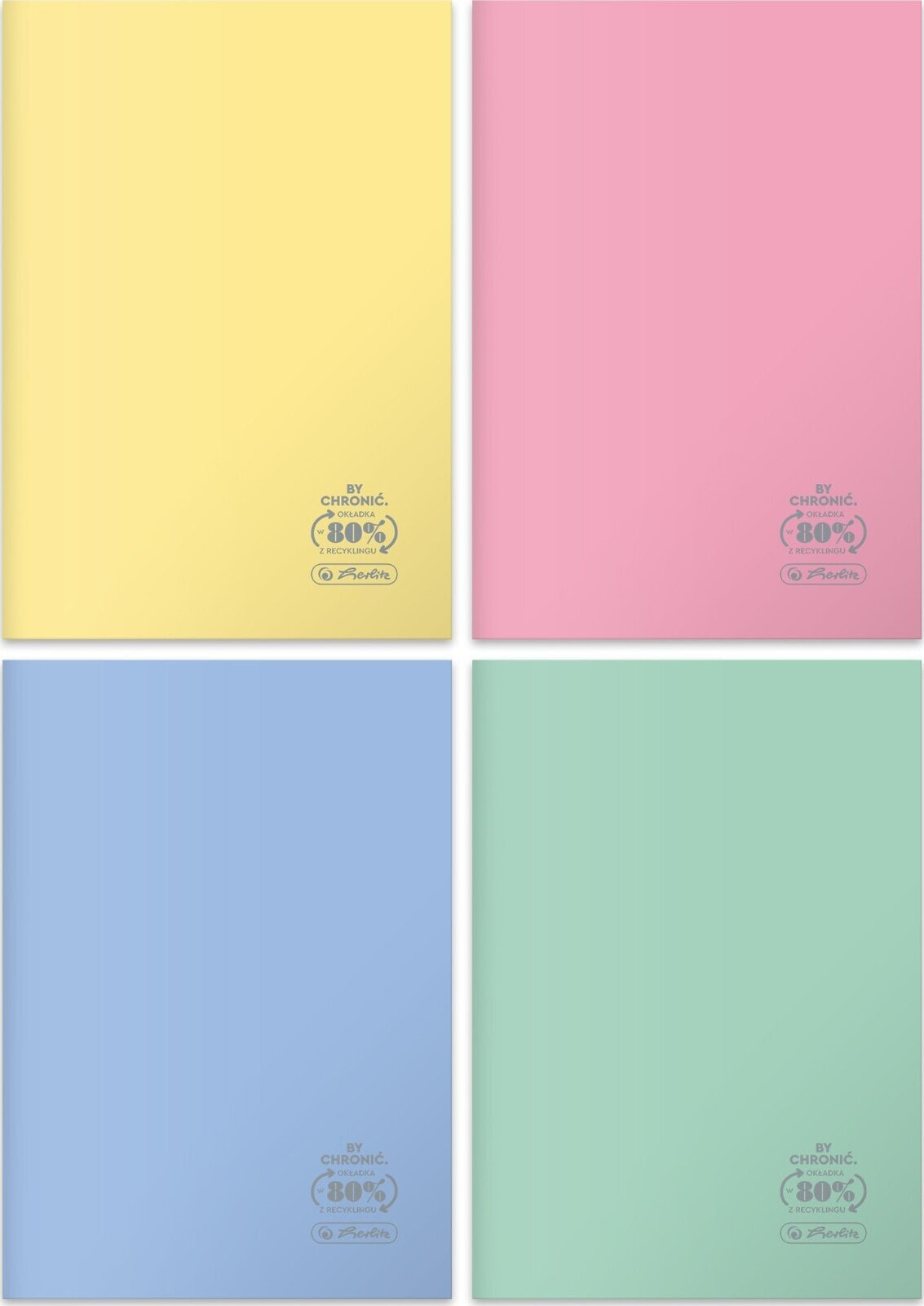 Herlitz Zeszyt A4/60K kratka Eco PP Pastel Colors (5szt)