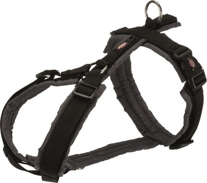 Trixie Trekking harness Premium, S: 36–44 cm / 15 mm, black / graphite