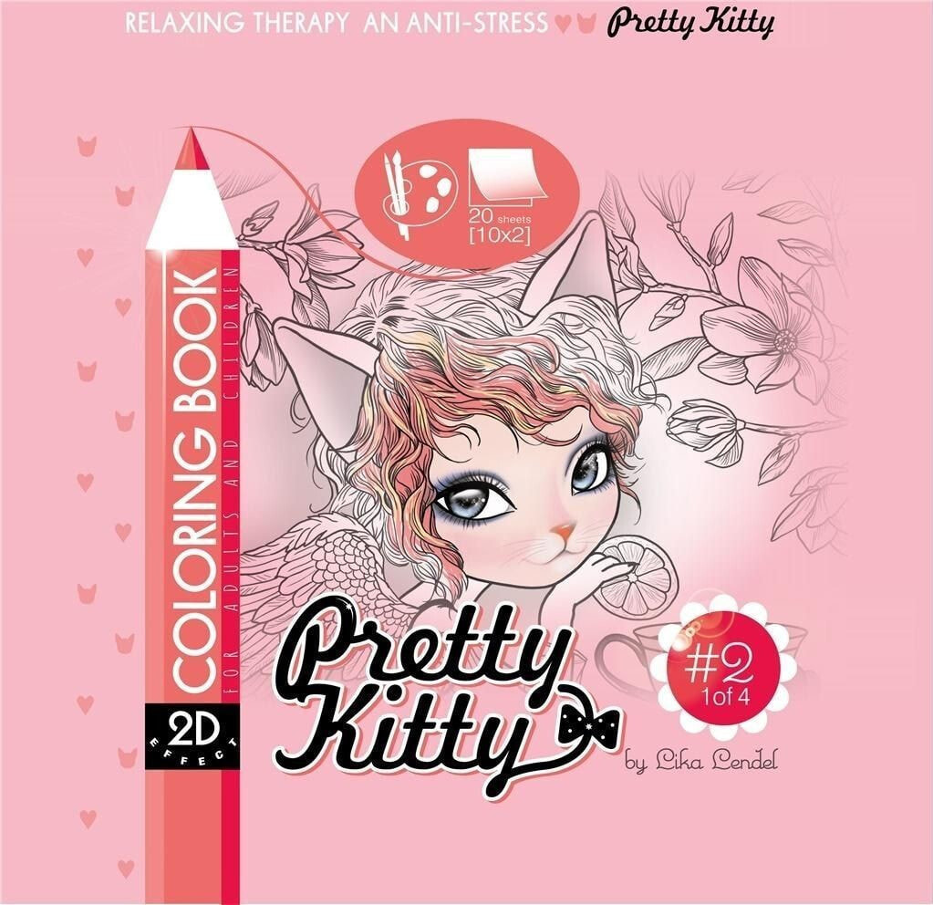 Раскраска для рисования Fresh Kolorowanka antystresowa 200x200 Pretty Kitty 2