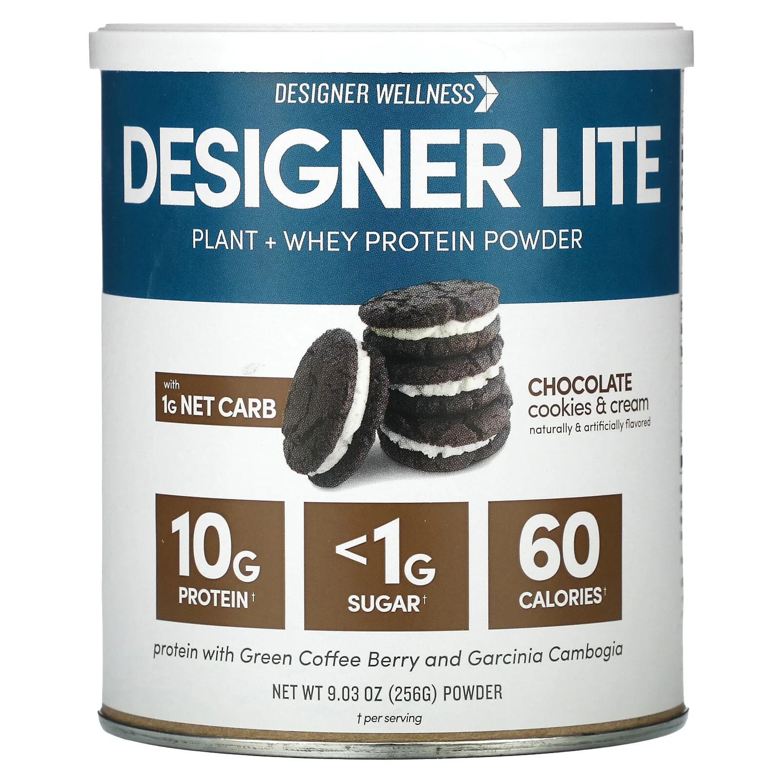 Designer Protein, Lite Protein, низкокалорийный натуральный протеин, ванильный кекс, 9,03 унц. (256 г) (Товар снят с продажи) 