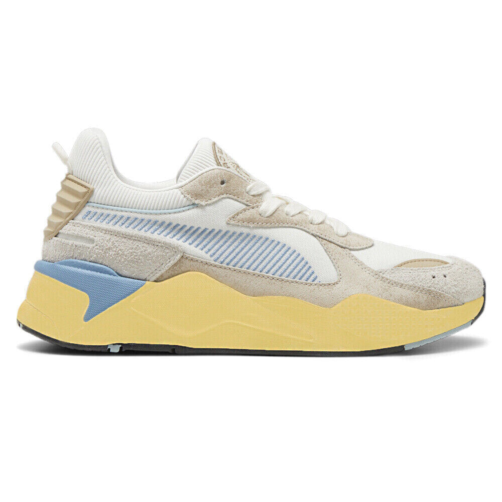 Puma RsX Palm Tree Crew Lace Up Mens Beige, White, Yellow Sneakers Casual Shoes