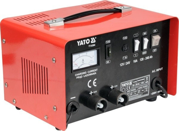 Зарядное устройство для автомобильного аккумулятора Yato Prostownik 12/24V 16A 240Ah z rozruchem 20A (YT-8304)
