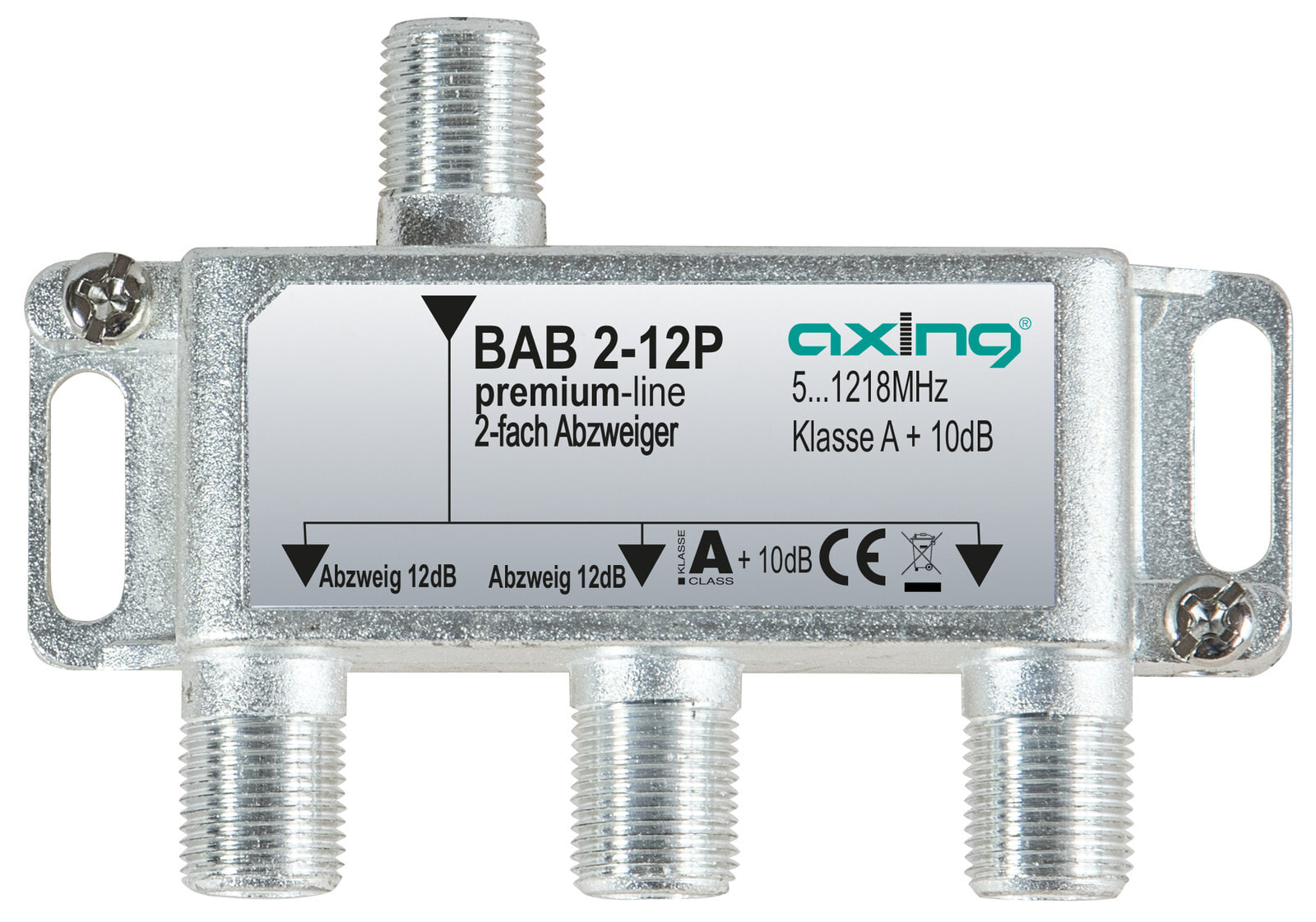 Axing BAB 2-12P Кабельный разветвитель Серый BAB00212P